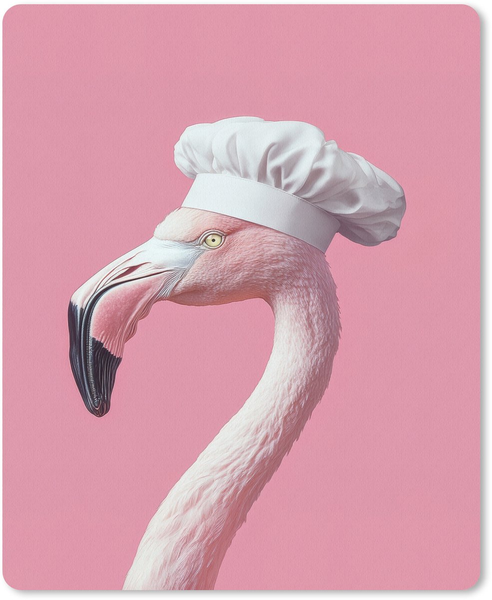 Muismat 19x23 cm - Mousepad Flamingo - Roze - Koksmuts - Vogel - Muismatten