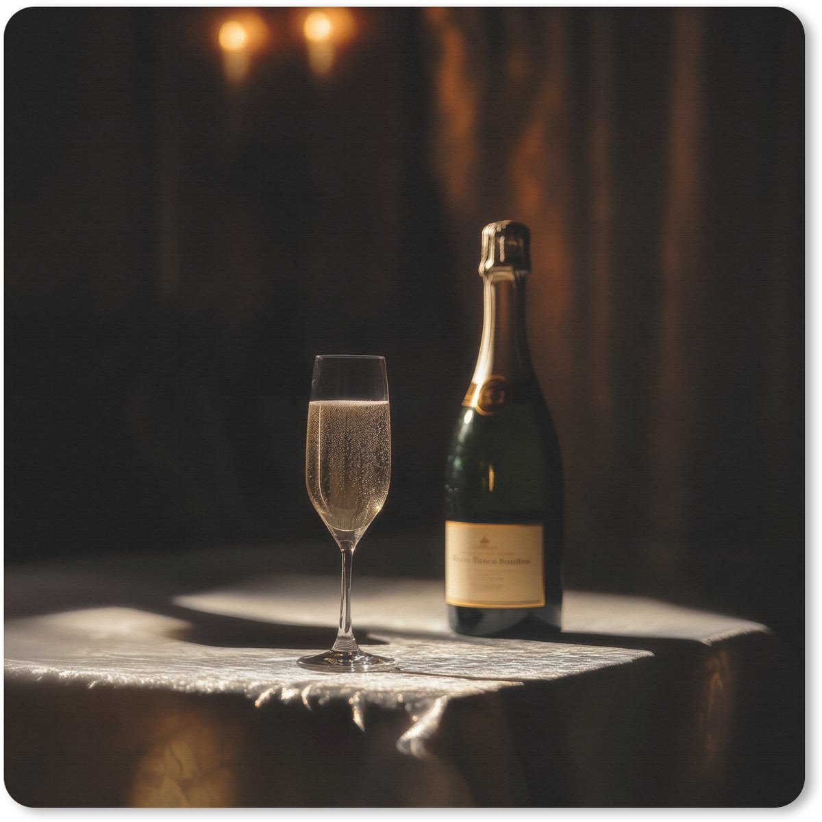 Muismat 30x30 cm - Mousepad Prosecco - Bubbels - Sfeervol - Drank - Muismatten