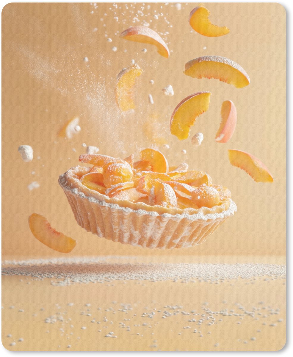 Muismat 19x23 cm - Mousepad Peach - Eten - Taart - Oranje - Muismatten