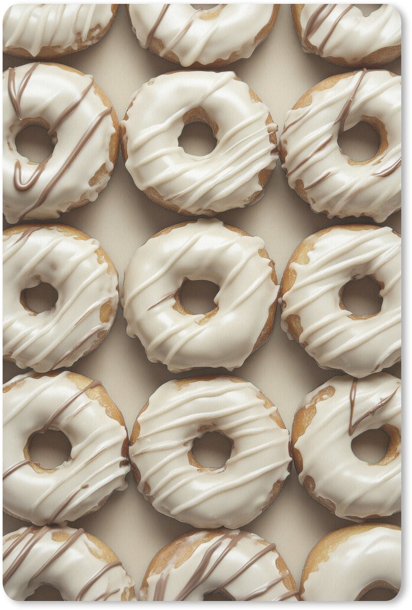 Muismat 18x27 cm - Mousepad Donuts - Chocolade - Wit - Beige - Muismatten