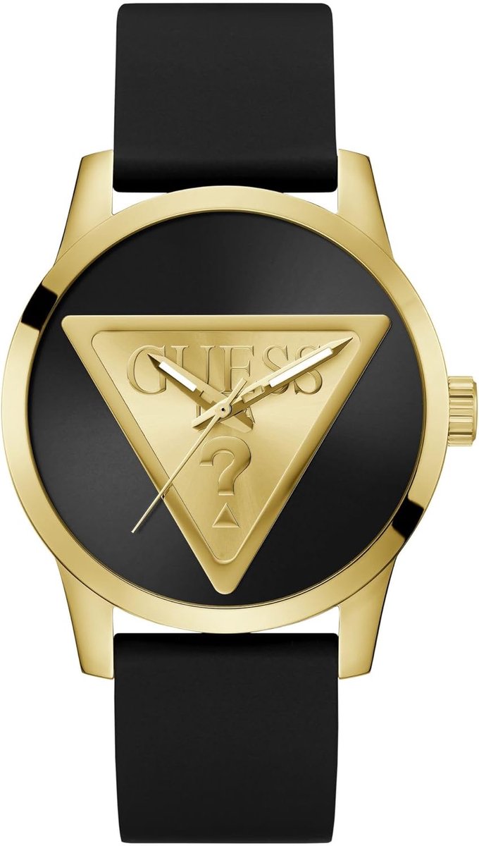 Guess Badge GW0781G4 Horloge - Siliconen - Zwart - Ø 44 mm