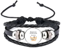 Akyol - mijn papa is meer dan alleen papa hij is ook mijn super dad armband zwart - Vader - super papa - vader cadeautjes - vaderdag - verjaardag - geschenk - kado - vader artikelen