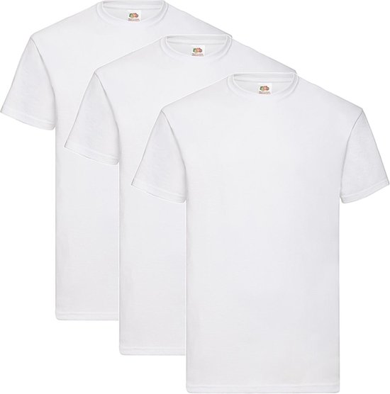 3 Pack - Fruit of The Loom - Shirts - Kids - Ronde Hals - Maat 98 - Wit
