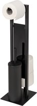 WENKO Porte Papier toilette et brosse WC 3 en 1 support fermé RIVALTA