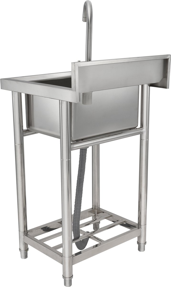 Vrijstaande Roestvrijstalen Spoelbak CommerciëLe Spoelbakken Met Kraan Utility Spoelbak Outdoor Spoelbak Enkele Kom Wasserij Bijkeuken Spoelbakken