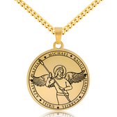 TEAMER Aartsengel ketting 7 aartsengelen hanger roestvrij staal sigil aartsengelen talisman ketting amulet medaille hanger sieraden voor vrouwen mannen, 38*35MM, Roestvrij staal, Aartsengel ketting 7