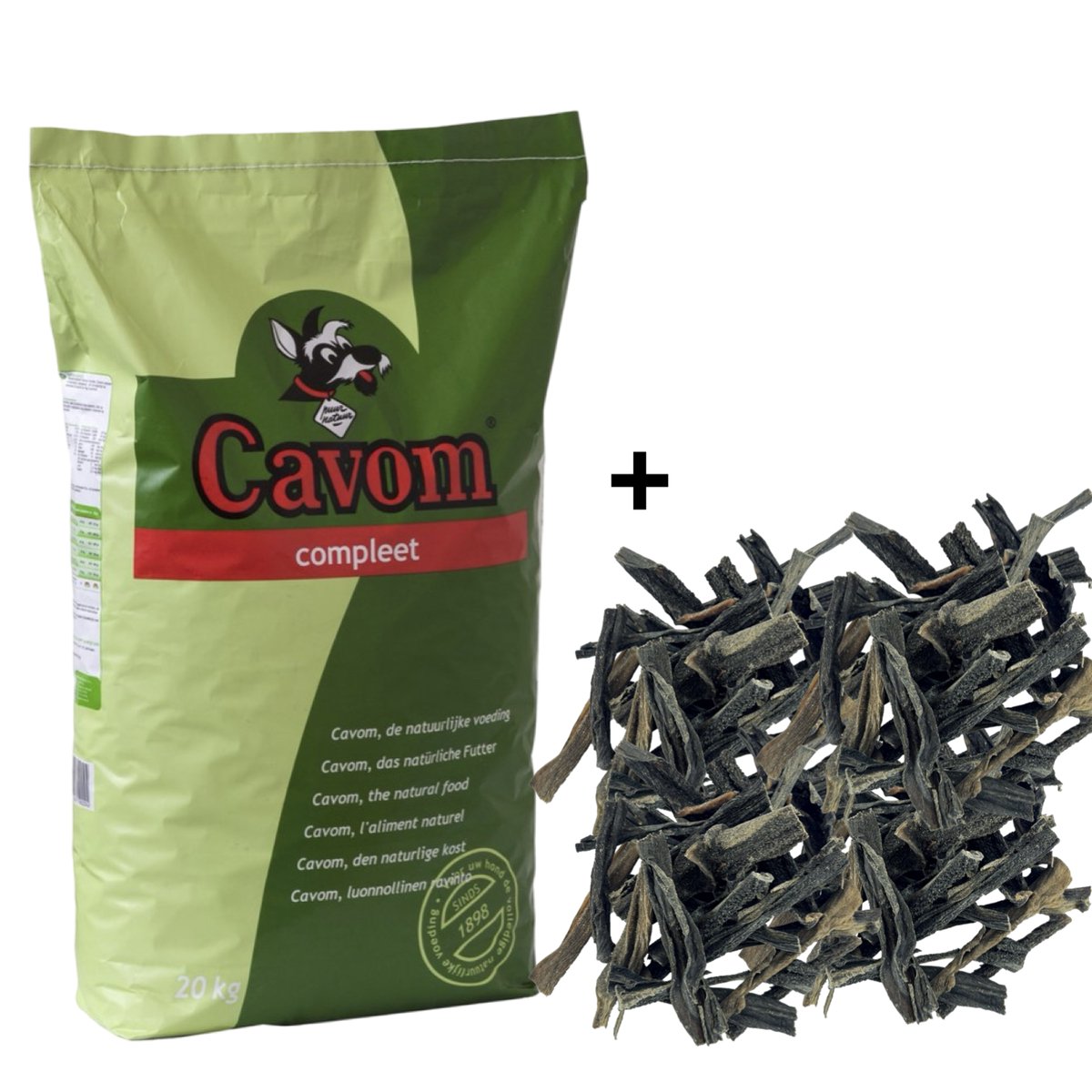 Cavom Combideal Cavom Compleet - Hondenbrokken - Geperst - 20 kg + Pawty Pens Gezonde Hondensnack Voordeelverpakking (1 KG)