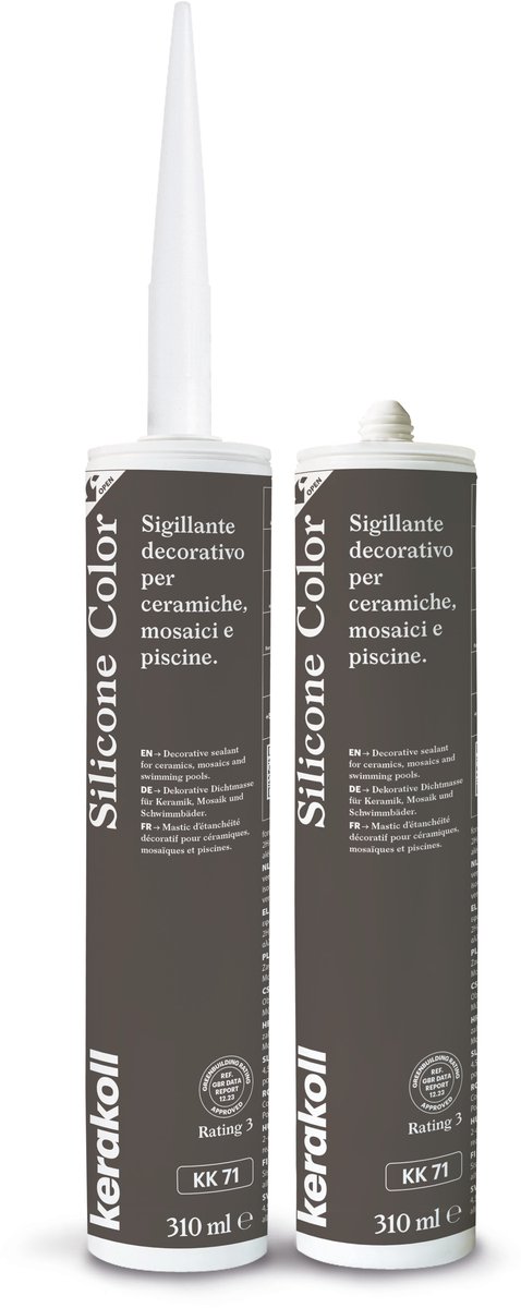 Kerakoll - Silicone Color - KK71 - Siliconenkit - Kleur 71 Grijs - Verkrijgbaar in 50 Kleuren - Greenbuild rating 3