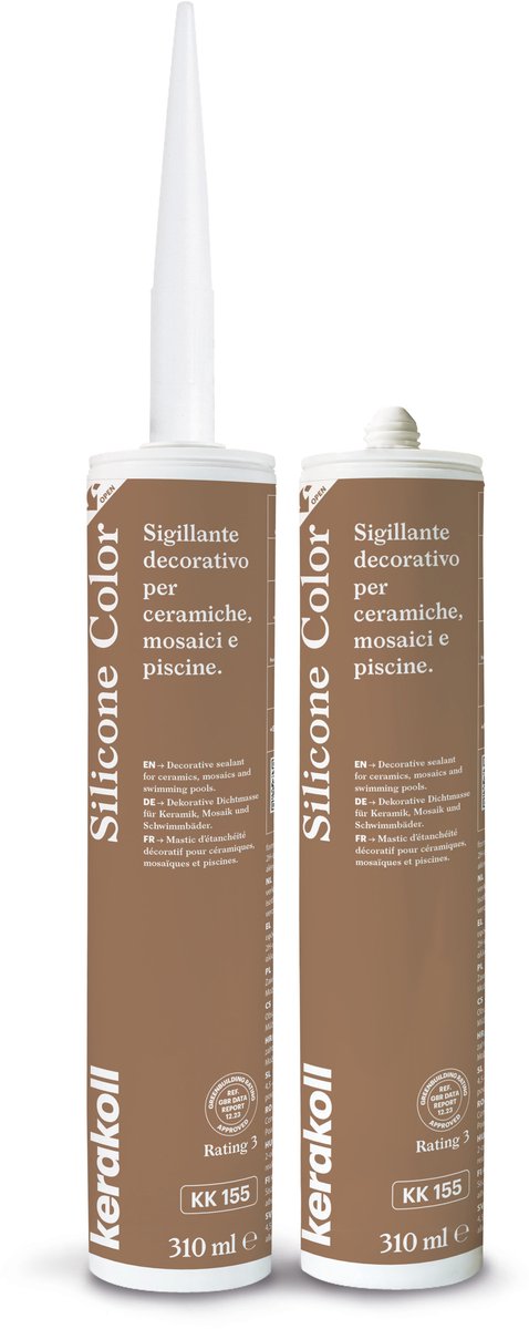 Kerakoll - Silicone Color - KK155 - Siliconenkit - Kleur 155 bruin - Verkrijgbaar in 50 Kleuren - Greenbuild rating 3