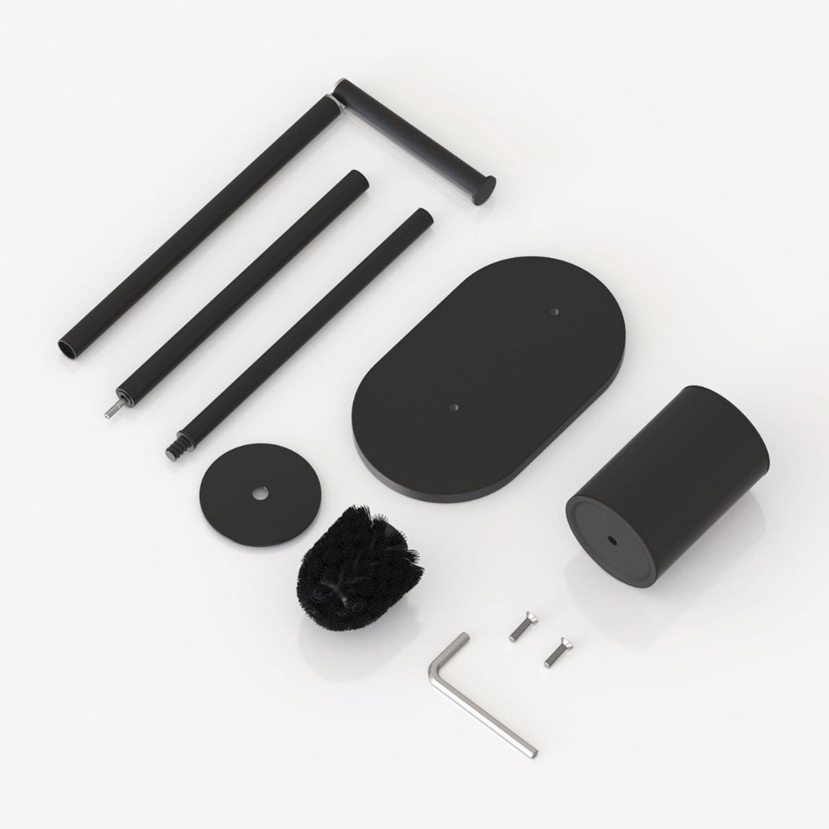 Toiletbutler - Toiletrolhouder Staand - Zwart