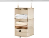 Skycases Compression Packing Cube – Opvouwbare Reisorganizer met Ophangbare Rekken – Uitbreidbaar – Compressie Cubes - Geschikt voor Bagage, Koffer & Backpack – Beige