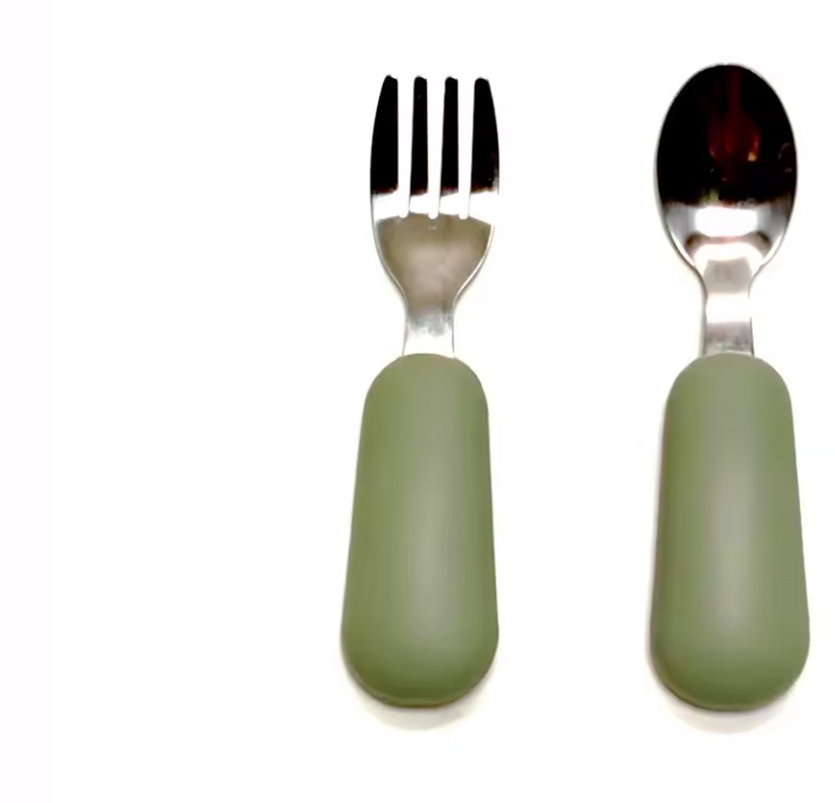 Baby bestekset - Kinderbestek - Oefenbestek - Vork en lepel - Peuterbestek - Groen