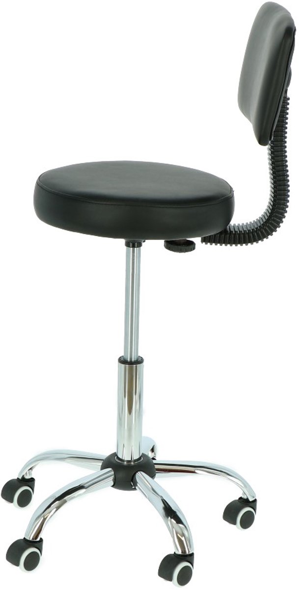 Alora Tabouret comfort met rugleuning - Zwart - verstelbaar - afbeelding 2
