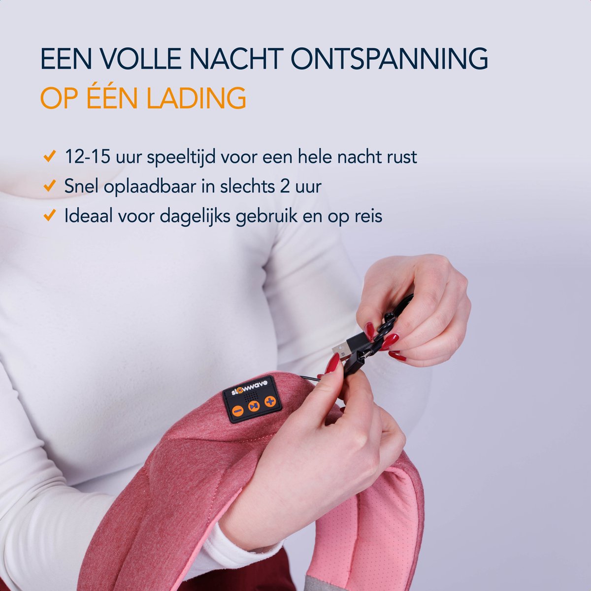 Slowwave Premium Bluetooth Slaapmasker - White Noise Versie (10 ingebouwde relax-geluiden) - Rose Quartz Edition - Met Binaural Beats - 100% verduisterend - Inclusief handige timer-functie - Koel en ademend - Platte 'spons speakers' voor zijslapers — afbeelding 14
