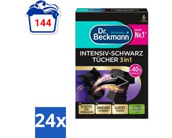 Dr. Beckmann - Kleurverzorging - Intensive Black 2 in 1 - Donkere Was - 6 Doekjes - Voordeelverpakking - 24 stuks