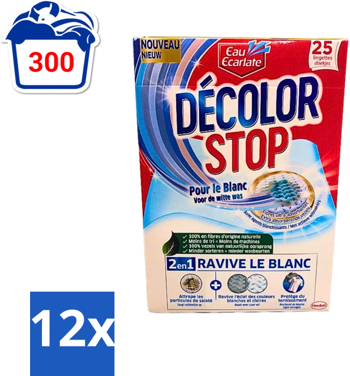 Eau Eclarate - Sublim Blanc - Ultra Witmakend - 25 doekjes - Voordeelverpakking - 12 stuks