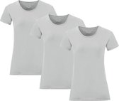 Senvi Dames t-shirt ronde hals 3-pack - Licht Grijs - Maat S