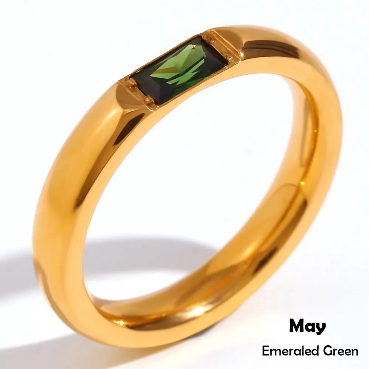 Ring Si Amor Sieraden RDLT0250-G-GR8 Ring met steen Roestvrij staal Kleur Goud