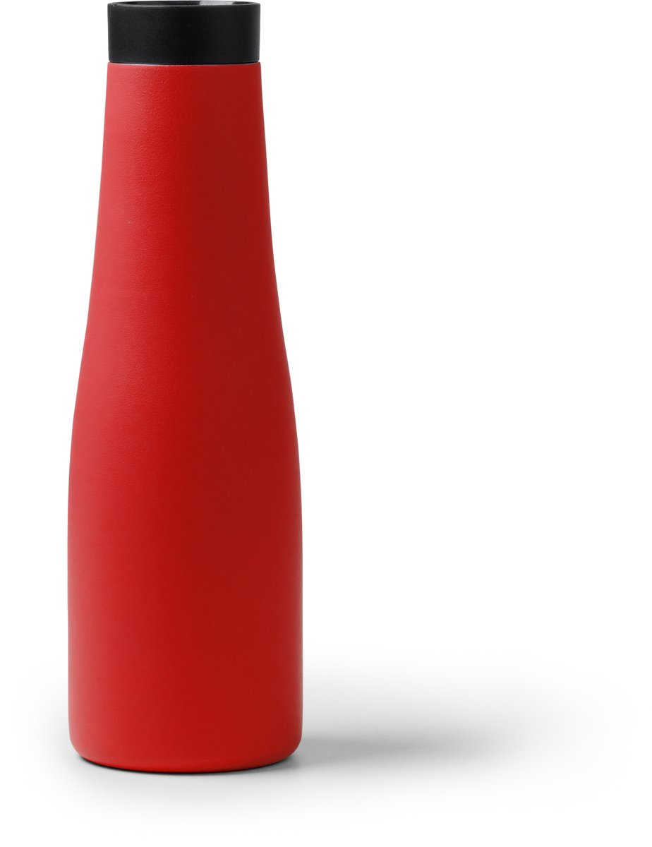 Dubbelwandige RVS Thermosfles. 600 ml kleur Rood Turman 1537. Lasertechniek geschikt