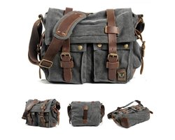 Top 10 Handtassen, Schoudertassen en Crossbodytassen 2026: Canvas Messenger Bag met Leren Details Crossbody