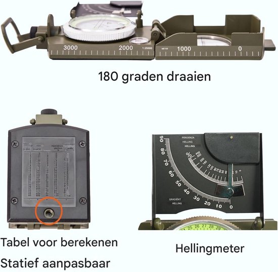 AOFAR Militair Kompas AF-4580 Zwart Lensatisch Richtkijker, Waterdicht en Schokbestendig met Kaartmeter Afstandscalculator, Hoes voor Kamperen, Wandelen, Jagen, Backpacken
