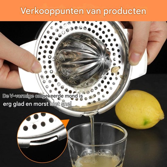 Rvs Handmatige Citroenpers - Huishoudelijke Sinaasappel Juicer - Kleine Mini Draagbare Sinaasappelpers van Merkloos — afbeelding 3