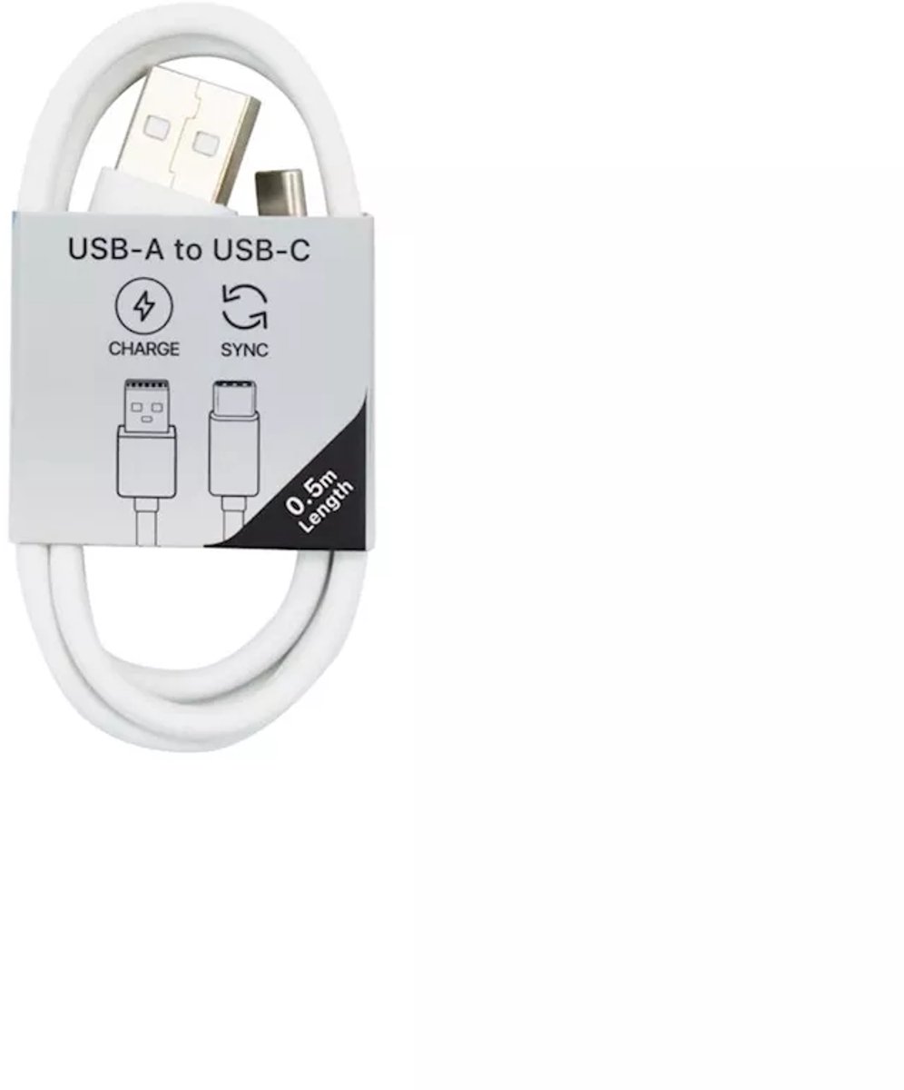 Musthavz to Go USB-A naar USB-C Kabel 0,5 Meter, Wit