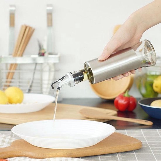 BooGoo - Bouteille d'huile en acier inoxydable - Bouteille d'huile avec bec verseur et Accessoires de vêtements pour bébé - Bouteille d'huile d'olive - Bouteille d'huile en verre