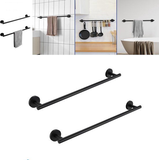 Dubbele rail handdoekenrek wandmontage handdoekplank roestvrij staal badhanddoekenhouder Handhanddoek Opknoping Rail voor keuken of badkamer-70cm Dubbele rail handdoekenrek wandmontage handdoekplank roestvrij staal badhanddoekenhouder Handhanddoek Opknoping Rail voor keuken of badkamer-70cm