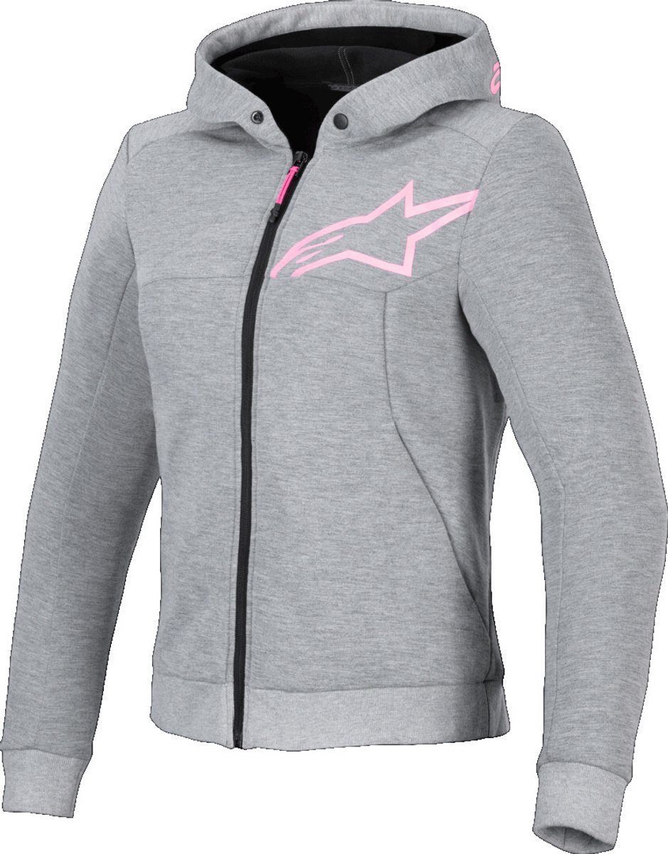 Alpinestars Stella Chrome V2 Sport Hoodie Grijs Heather Roze Fluo - Jas