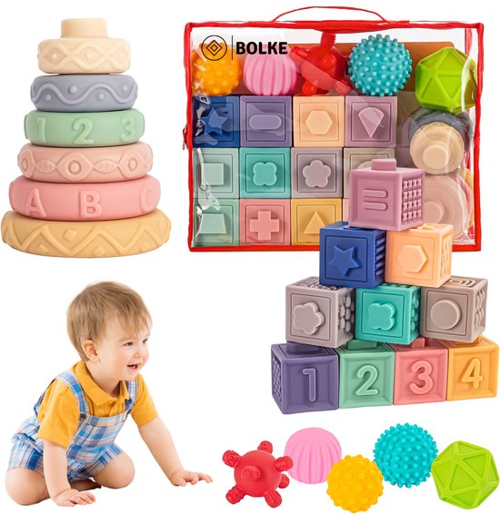 Bolke® - Sensorisch baby speelgoed - 24 delige speelset