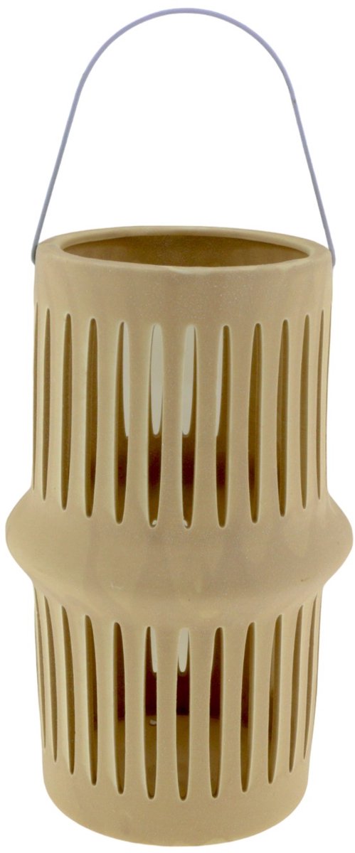 Home Society Lantaarn - Bree - L - 15x25cm - Porselein - Beige
