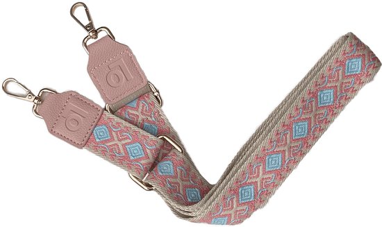 Lomify Pattern Strap cordon téléphonique universel / Lanière / sangle de téléphone avec cou d'épaule réglable 80 cm - 130 cm Beige / Pink