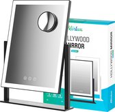 Mirlux Make Up Hollywood Spiegel met Verlichting (44x30cm) Visagie - Dimbaar LED Lampen Licht - Zwart