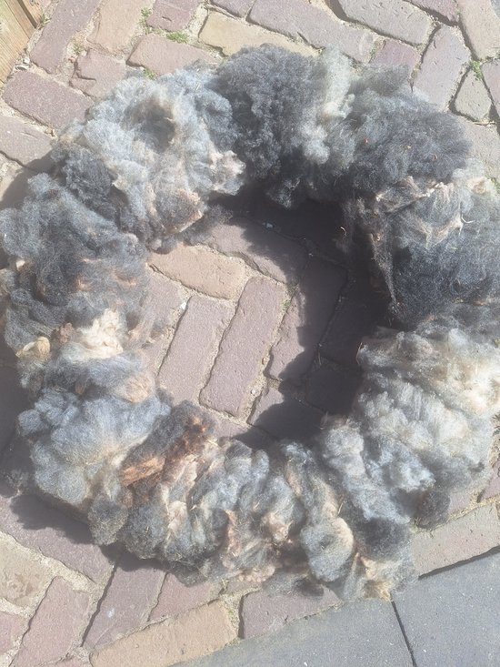 Onbewerkt Schapenwol Krans van 60 cm
