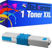 PlatinumSerie® 1 toner XXL alternatief voor Oki C310-C510 44469706 cyaan
