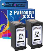 Set van 2x gerecyclede inkt cartridges voor HP 339XL