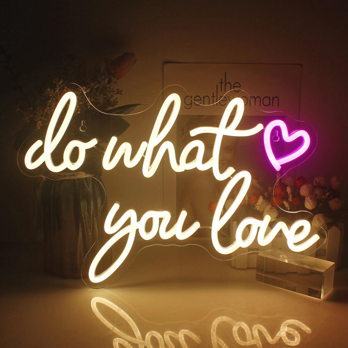 Warmwitte Neon Wanddecoratie voor Slaapkamer en Woonkamer – LED Letterbord met USB Voeding