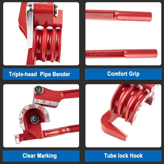 3-in-1 buisbuiger - 180 graden buisbuiger - Handmatige buisbuigtool