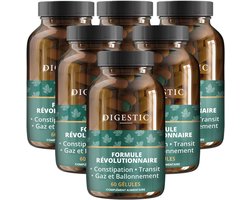 Digestic - Laxatif contre la constipation 100% naturel, 360 capsules, pour le Transit Intestinal, Nettoie, Detox et purifie le colon, Soulage les ballonnements et les gaz