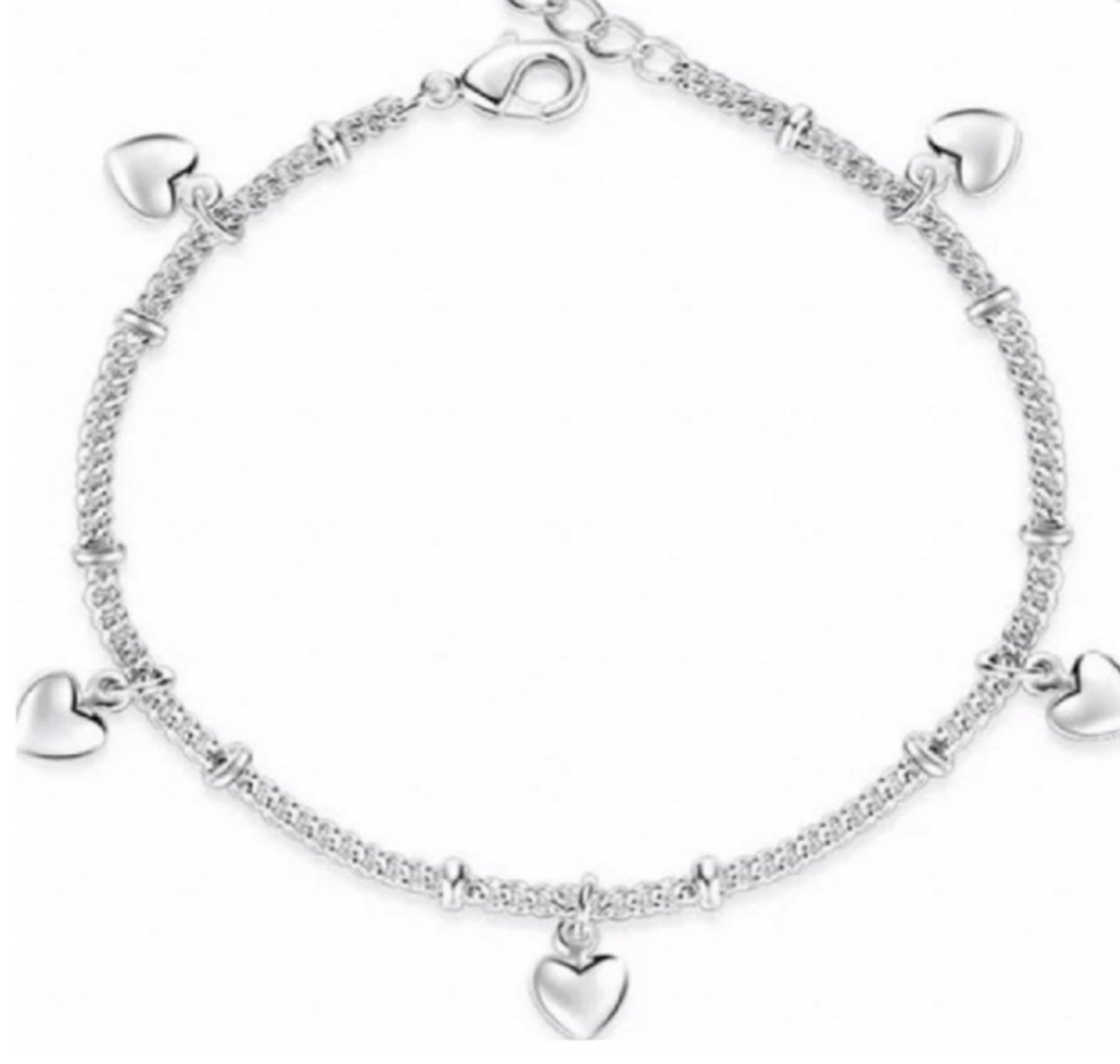 Zilver- Kinder- enkelbandje- met hartjes- 7 jaar - Charme Bijoux