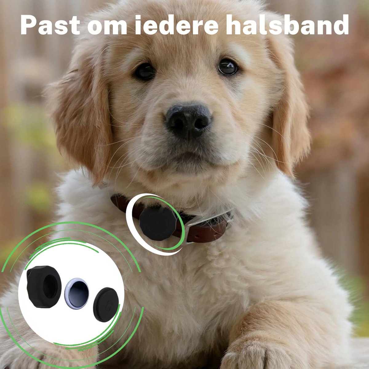 Waterdichte tracker houder geschikt voor Apple AirTag - 2 stuks - voor halsband hond en kat - GPS Tracker (niet inbegrepen) - siliconen hoes - Huisdieren - hondenpenning - kattenhalsband - hondenhalsband - sleutelhanger – foto 2