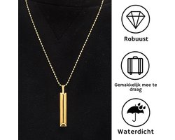 LifeStages - AdemhalingsKetting - 2 Stuks Stresskettingen - Mindful Ademhalingsketting - Angstketting - Stressketting - (Goud, Zwart) - Roestvrij Staal