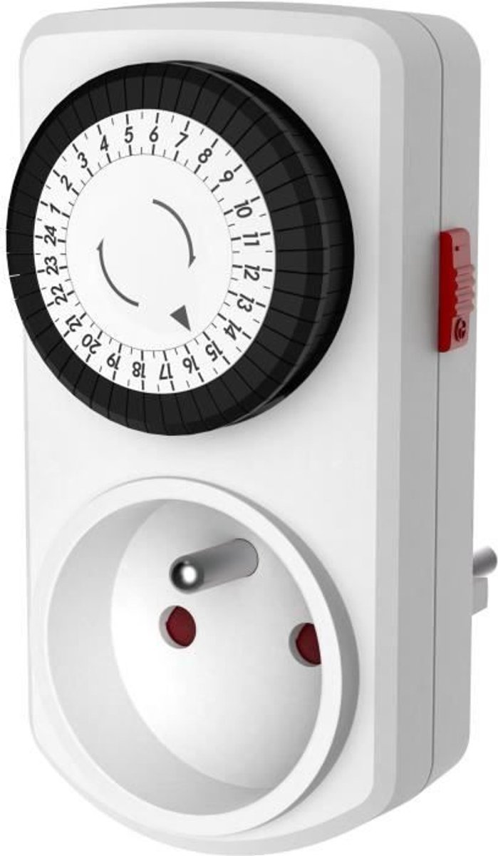 Compacte mechanische timer - GAO - Programmer 3680 W - 16A - 96 schakelingen/dag - Wit