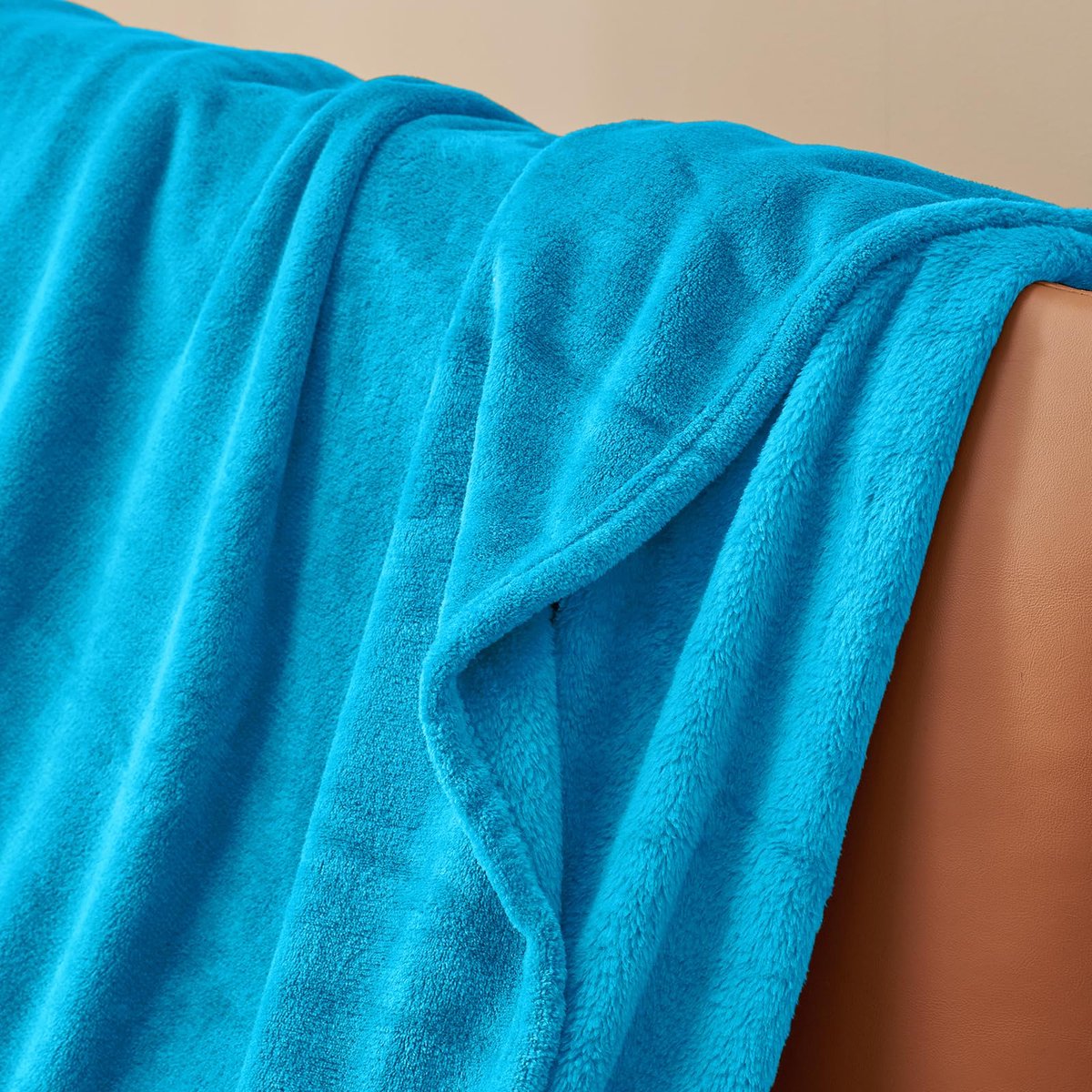 Unyqoos Warme en Zachte Fleece Knuffeldeken voor Gezellige Winteravonden in Turquoise, 130 x 150 cm blauw