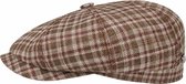 Stetson Hatteras Cerruti Quadri Wollen Newsboy Cap Ruiten Bruin-57