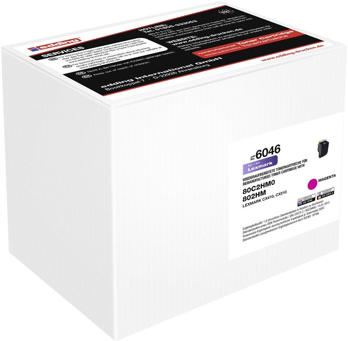 Edding EDD-6046 tonercartridge 1 stuk(s) Compatibel Magenta