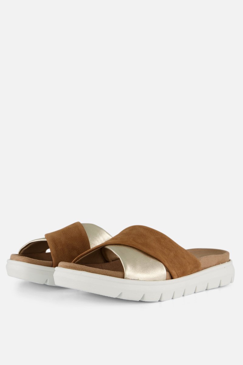 Feyn Slippers cognac Leer - Maat 42