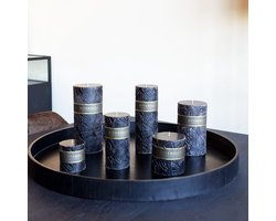 Kaars Wave 9x9cm zwart