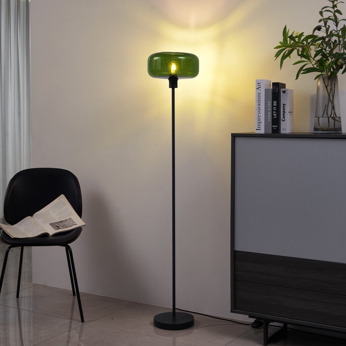 QAZQA bizle - Retro Vloerlamp - Zwart thumbnail 4